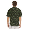 Camouflage Dark Green Print Men's Short Sleeve Shirts-grizzshop