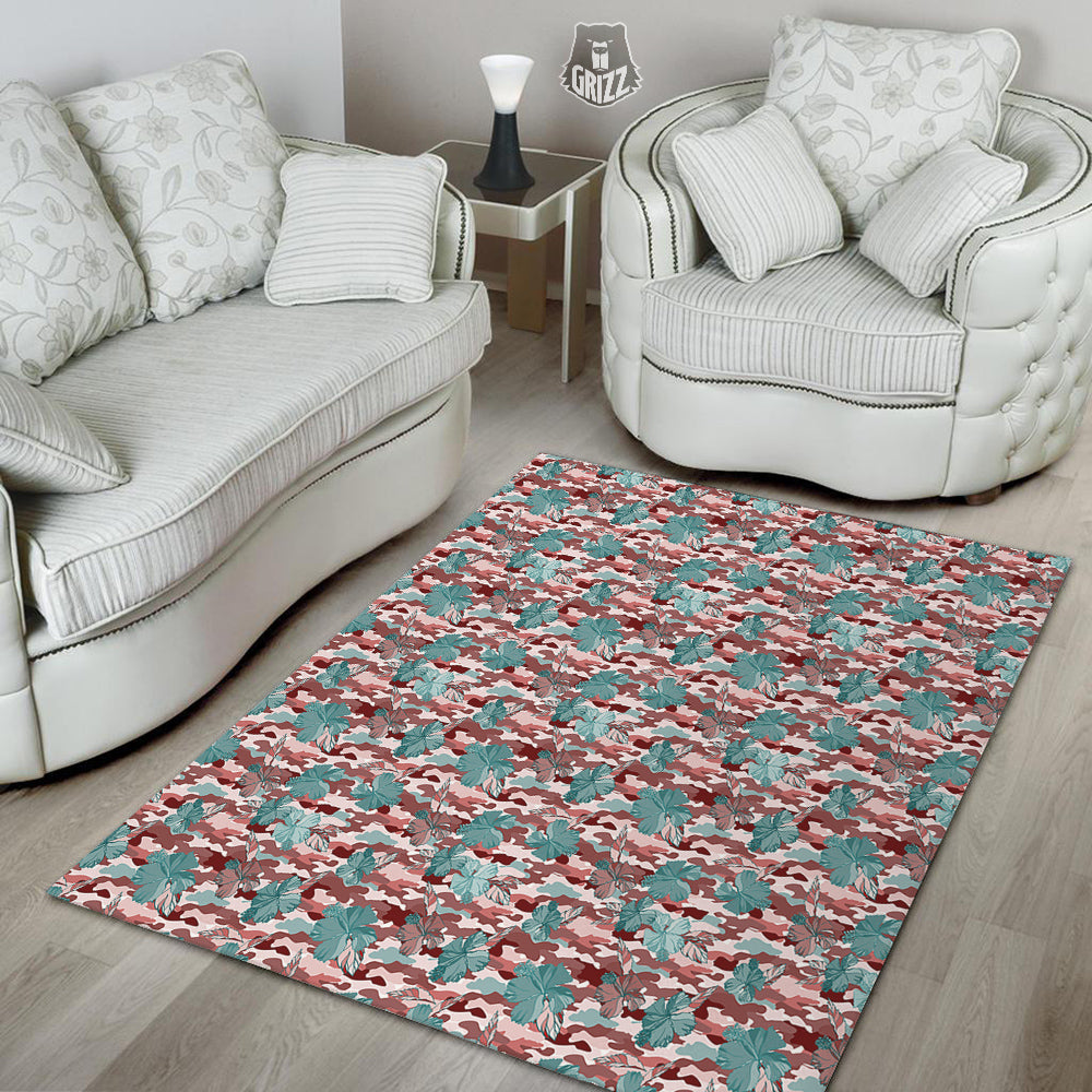Camouflage Flower Colorful Aloha Print Floor Mat-grizzshop