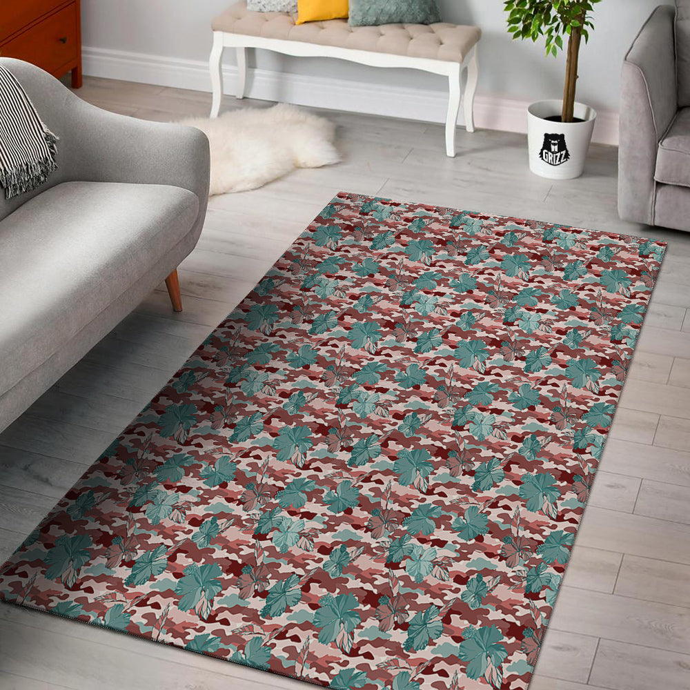 Camouflage Flower Colorful Aloha Print Floor Mat-grizzshop