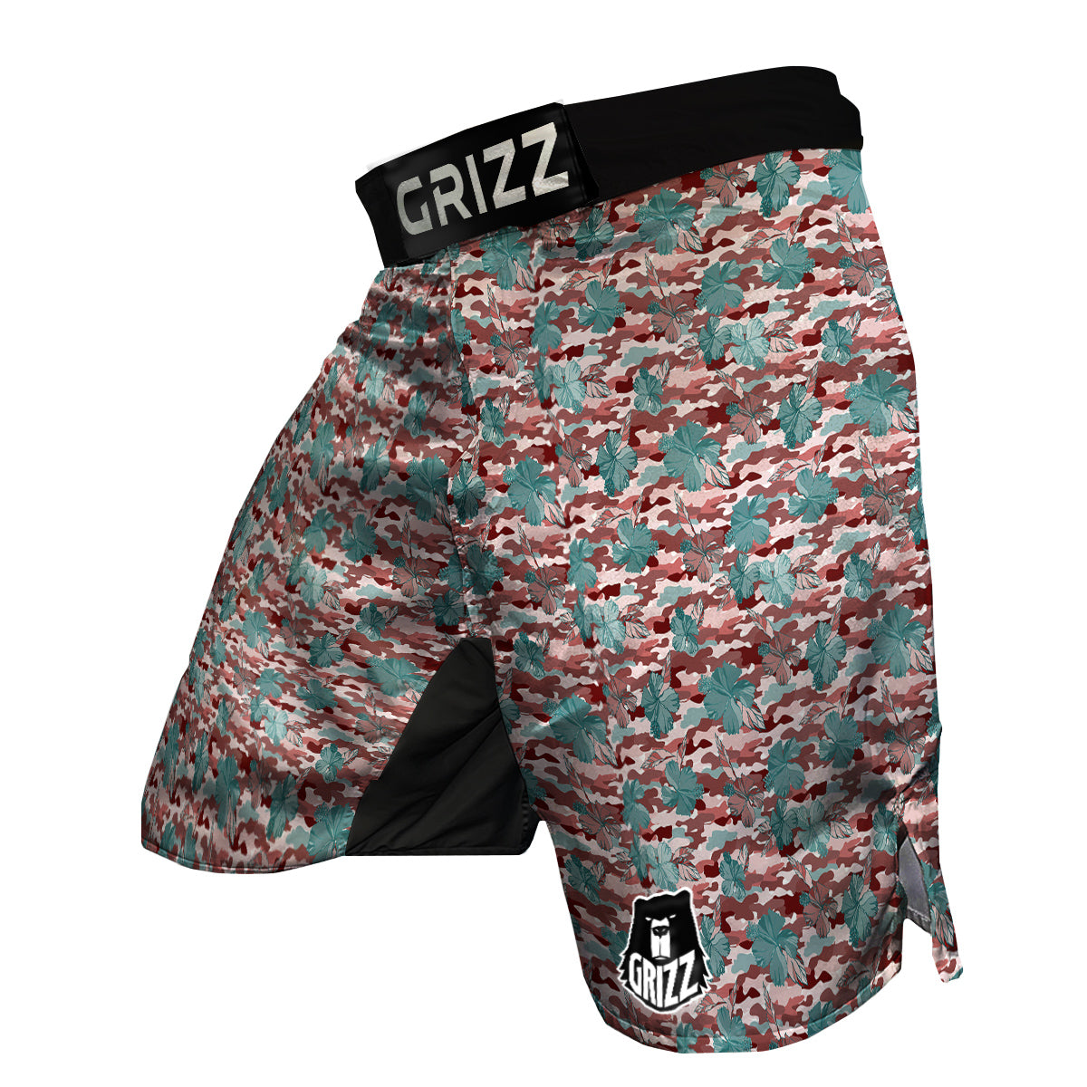 Camouflage Flower Colorful Aloha Print MMA Shorts-grizzshop