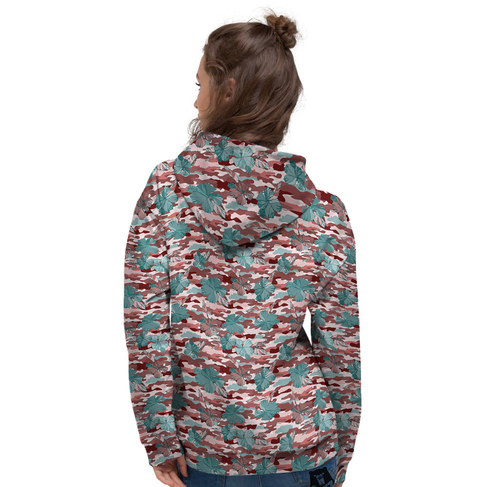 Camouflage Flower Colorful Aloha Print Women's Hoodie-grizzshop