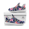 Camouflage Flower Pink Rose Print White Athletic Shoes-grizzshop