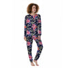 Camouflage Flower Pink Rose Print Women's Pajamas-grizzshop