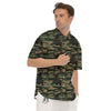 Camouflage Forest Green Print Men's Short Sleeve Shirts-grizzshop