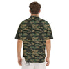 Camouflage Forest Green Print Men's Short Sleeve Shirts-grizzshop