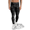 Camouflage Grey And Black Print Men's Leggings-grizzshop