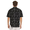 Camouflage Grey And Black Print Men's Short Sleeve Shirts-grizzshop