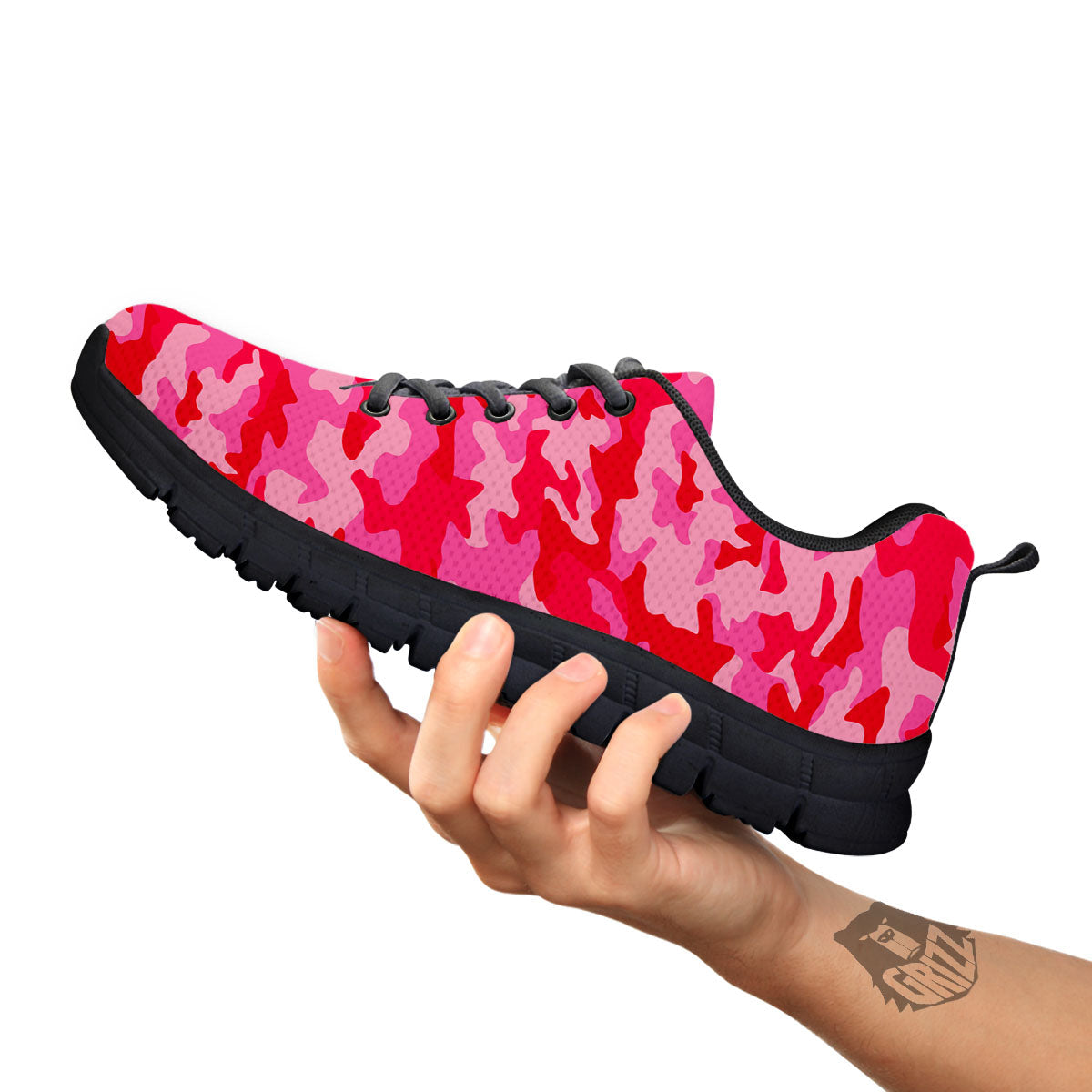 Camouflage Hot Pink Print Black Sneaker-grizzshop