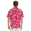 Camouflage Hot Pink Print Men's Short Sleeve Shirts-grizzshop