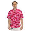 Camouflage Hot Pink Print Men's Short Sleeve Shirts-grizzshop