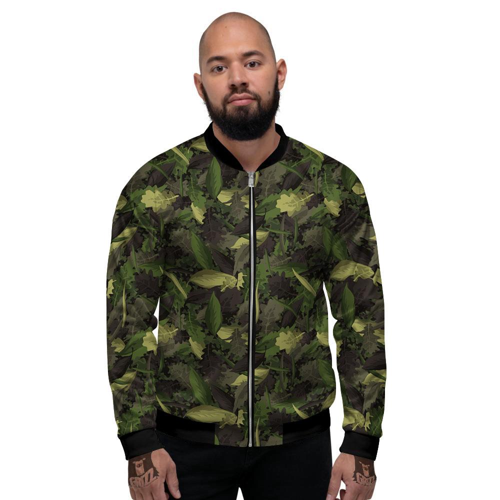 Camouflage Hunting Oak Tree Print Men's Bomber Jacket-grizzshop