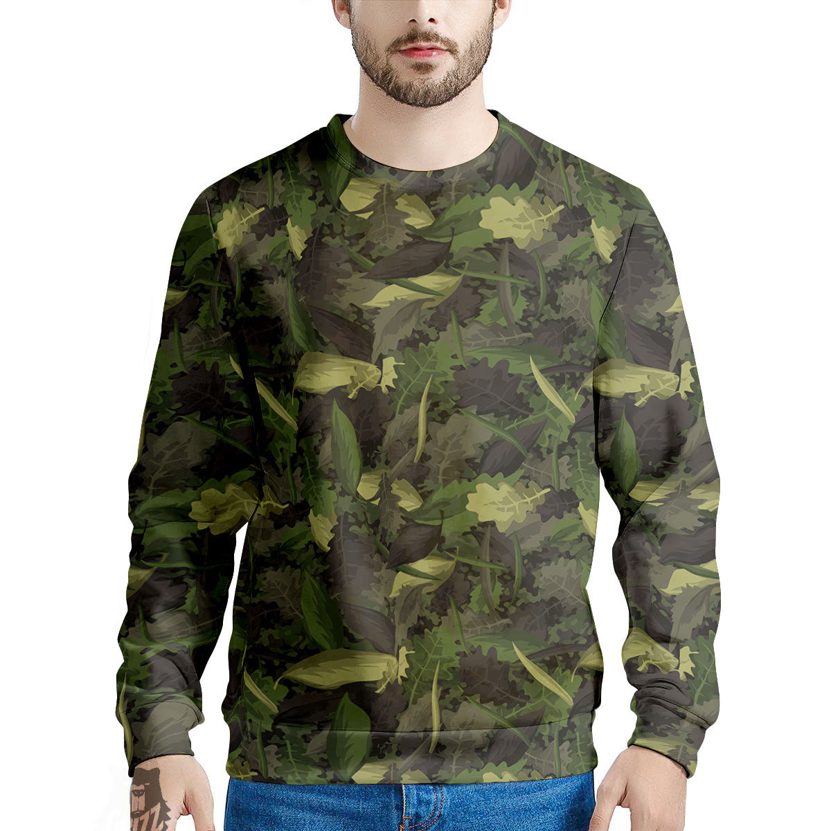 Camouflage Hunting Oak Tree Print Men's Sweatshirt-grizzshop