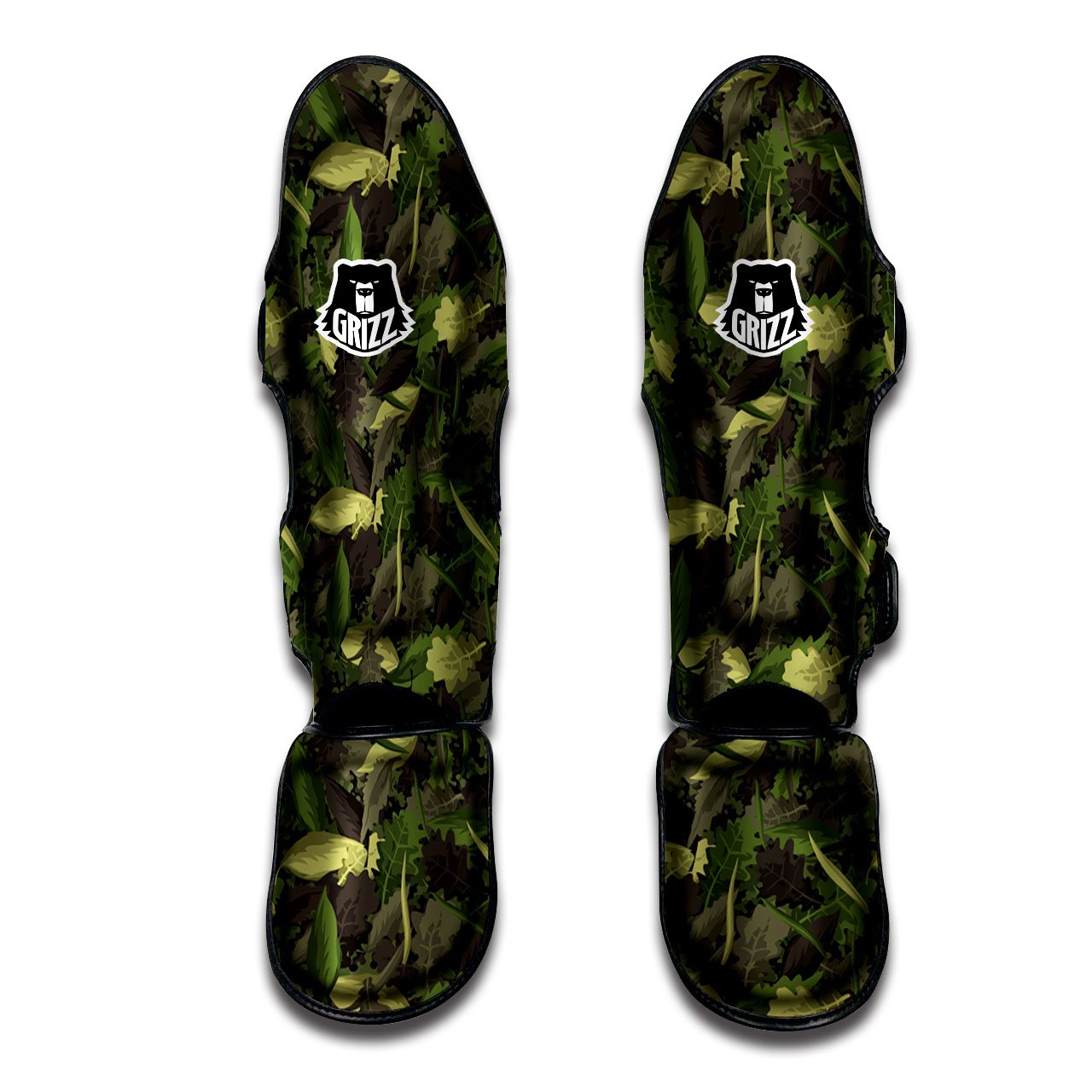 Camouflage Hunting Oak Tree Print Muay Thai Shin Guards-grizzshop