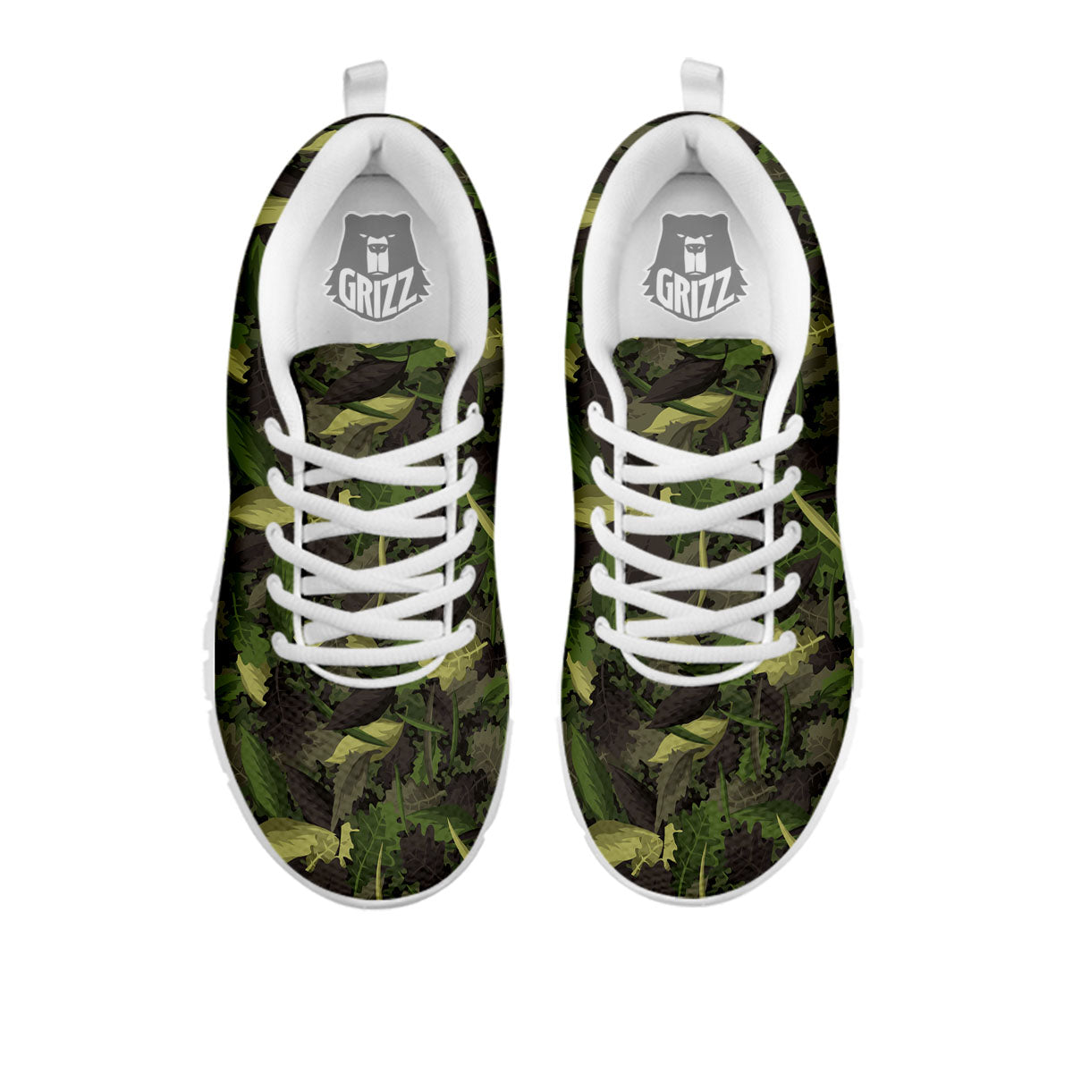 Camouflage Hunting Oak Tree Print White Sneaker-grizzshop