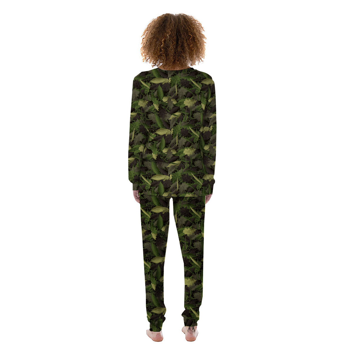 Camouflage Hunting Oak Tree Print Women's Pajamas-grizzshop
