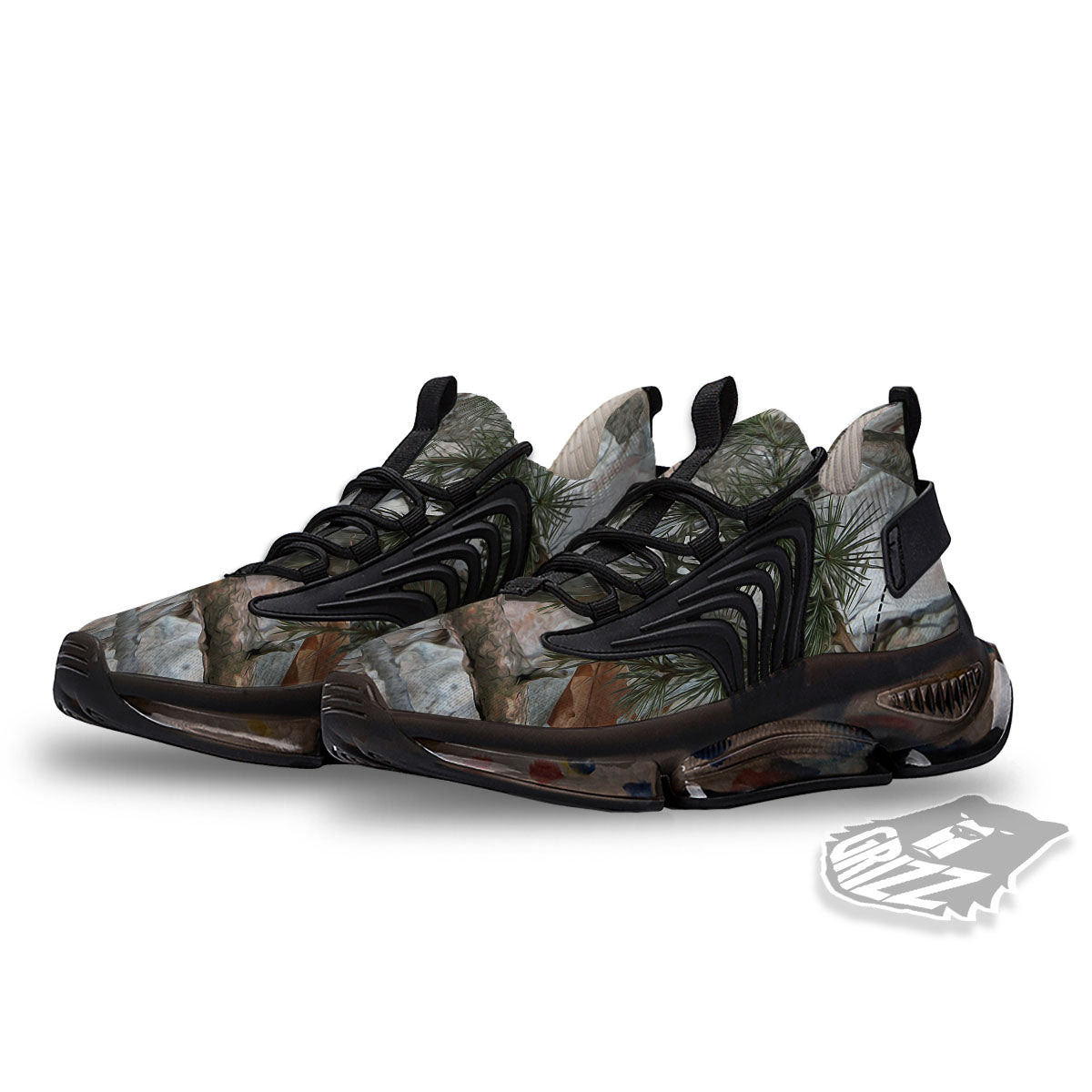 Camouflage Hunting Print Pattern Black Gym Shoes-grizzshop