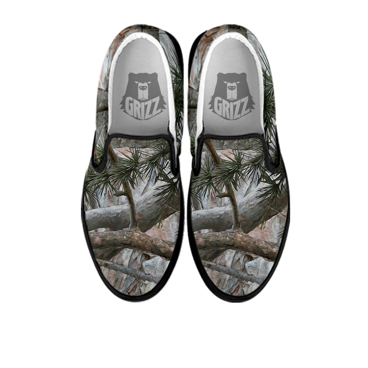 Camouflage Hunting Print Pattern Black Slip On Shoes-grizzshop