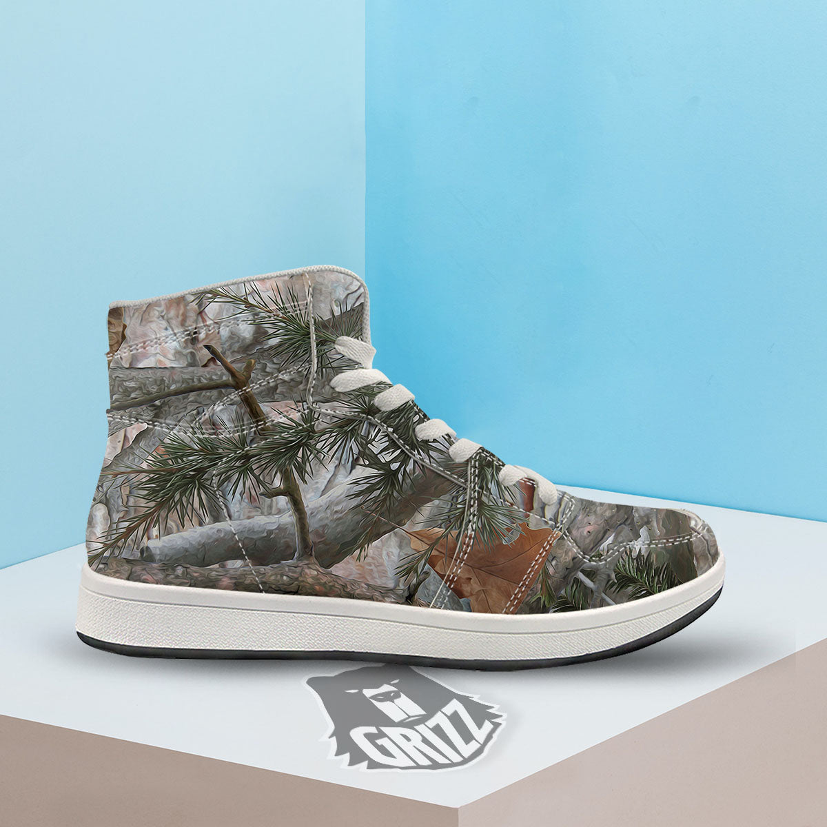 Camouflage Hunting Print Pattern High Top Sneakers-grizzshop