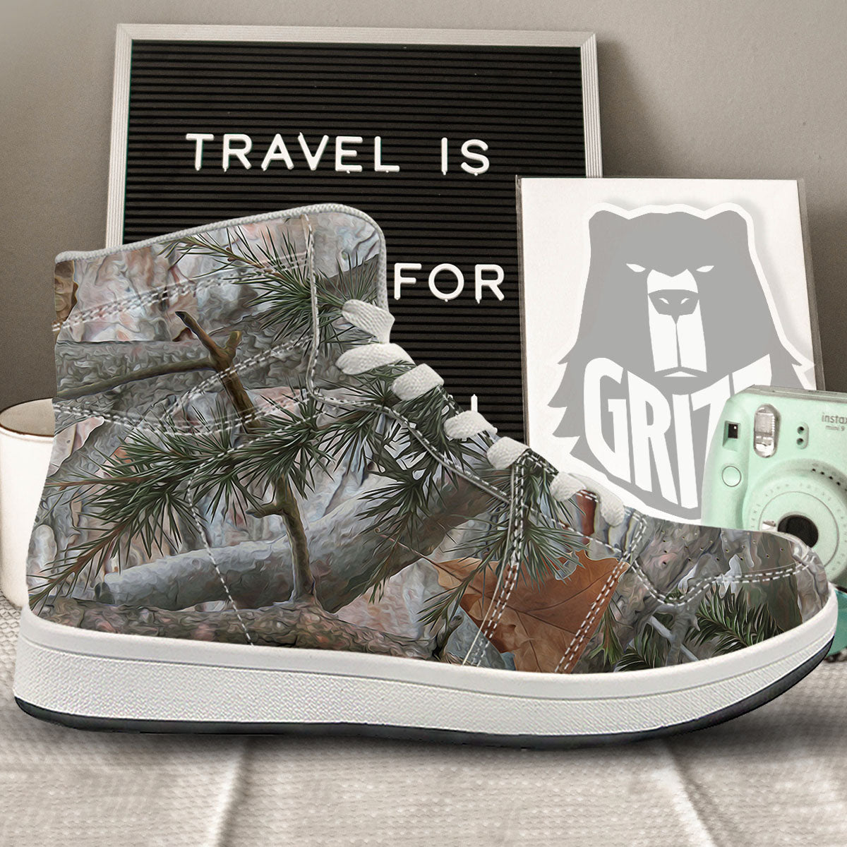 Camouflage Hunting Print Pattern High Top Sneakers-grizzshop
