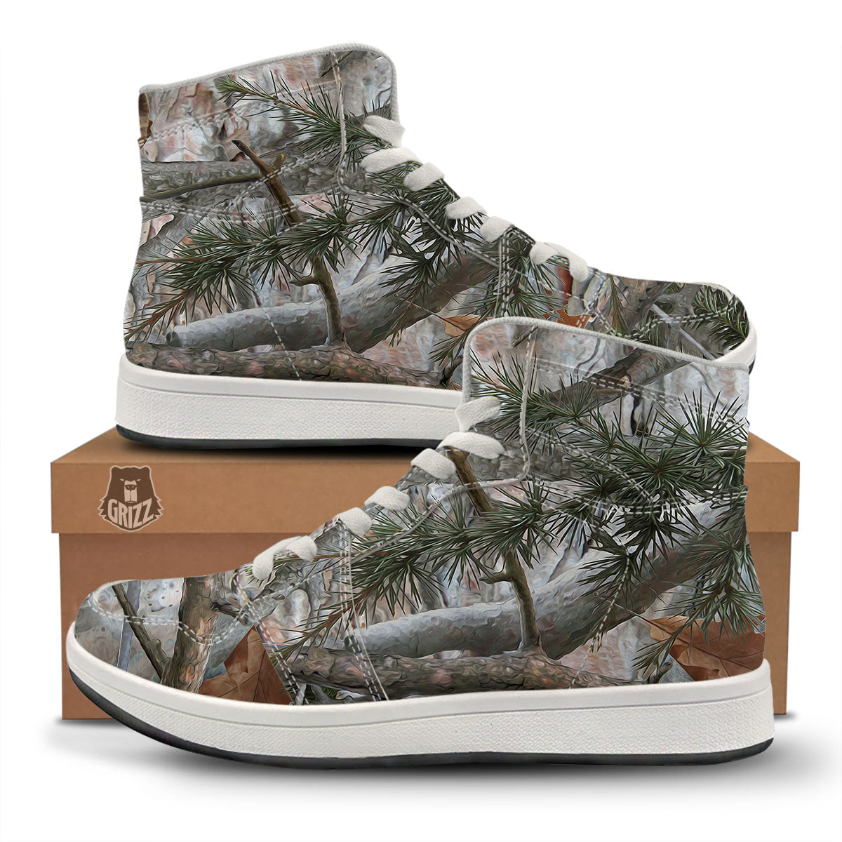 Camouflage Hunting Print Pattern High Top Sneakers-grizzshop