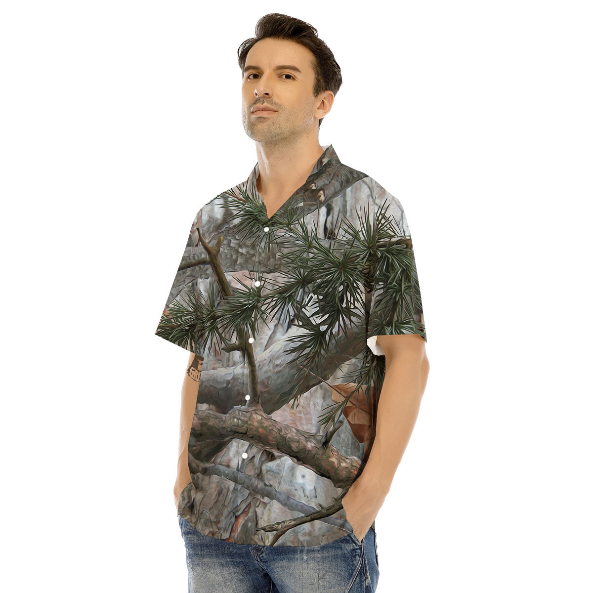 Camouflage Hunting Print Pattern Men's Hawaiian Shirt-grizzshop