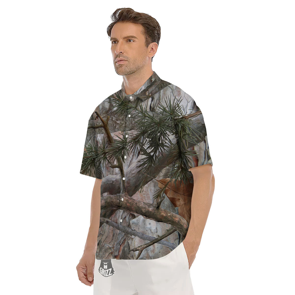 Camouflage Hunting Print Pattern Men's Short Sleeve Shirts-grizzshop