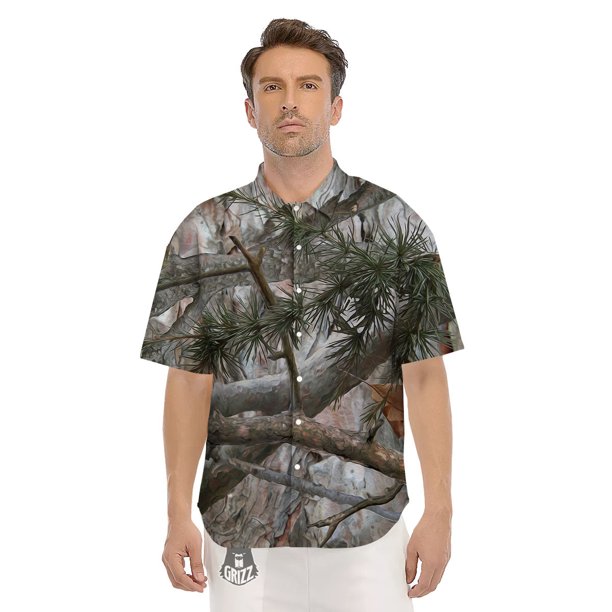 Camouflage Hunting Print Pattern Men's Short Sleeve Shirts-grizzshop