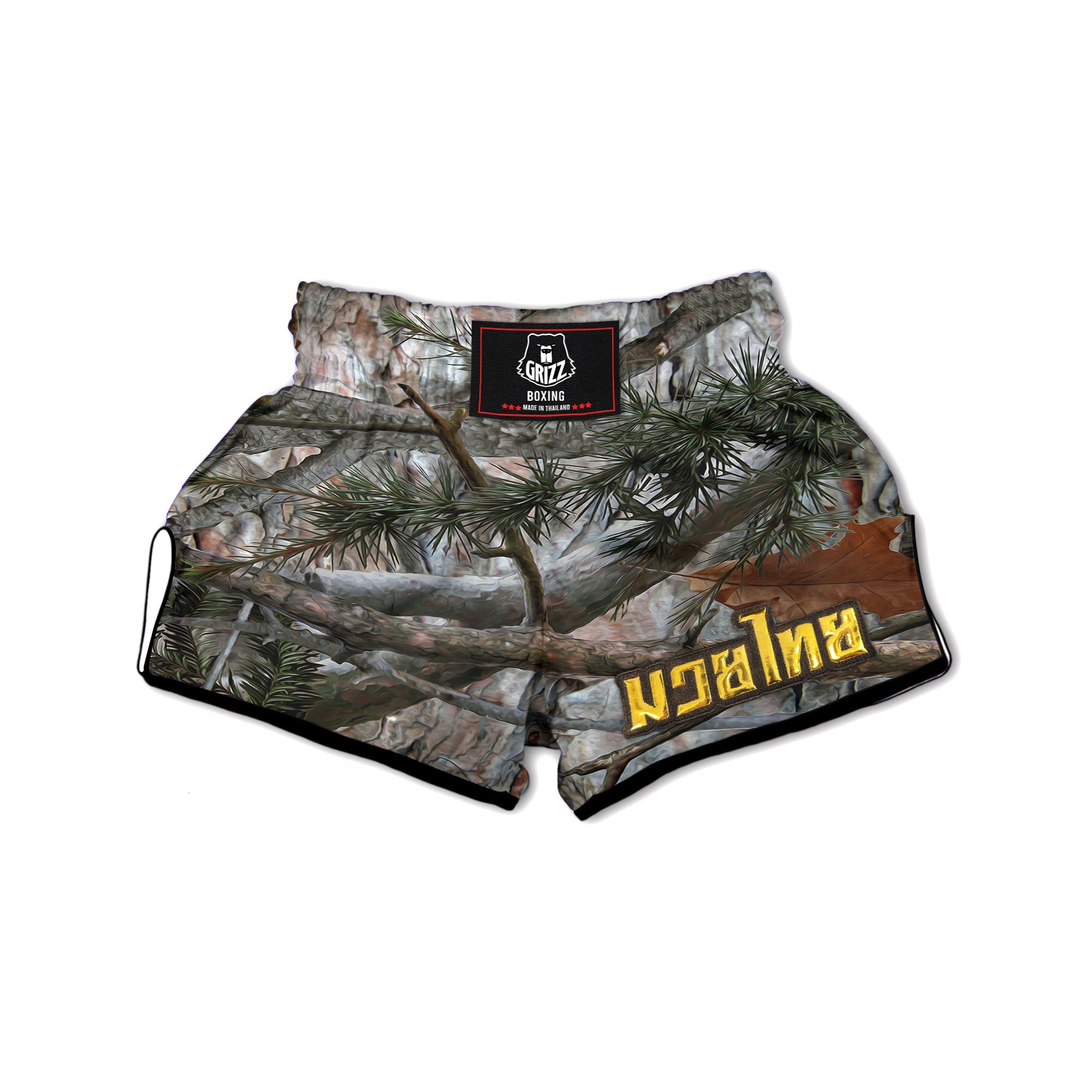 Camouflage Hunting Print Pattern Muay Thai Boxing Shorts-grizzshop