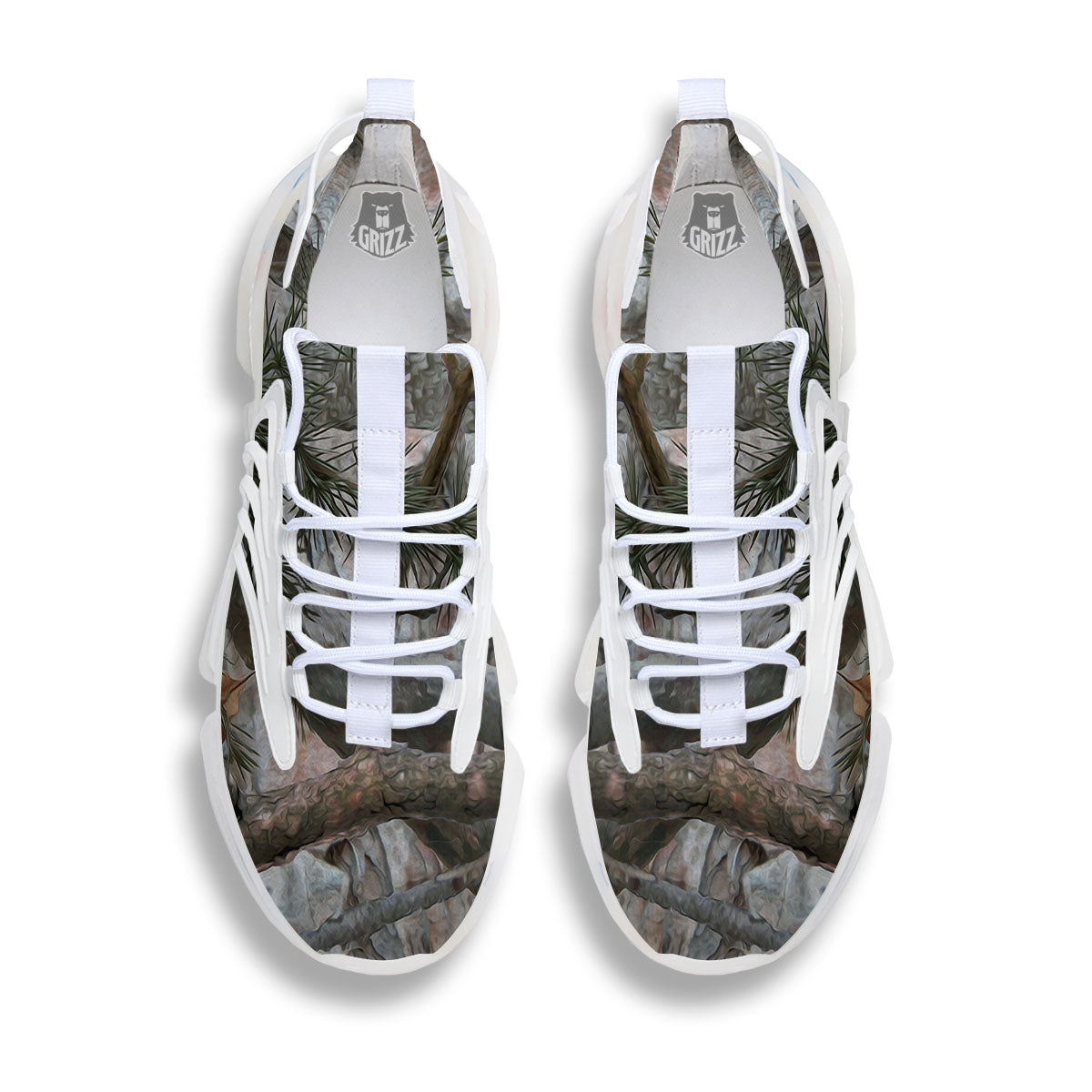 Camouflage Hunting Print Pattern White Gym Shoes-grizzshop