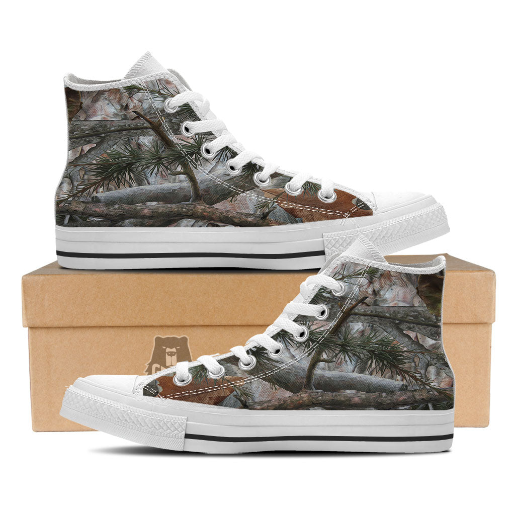 Camouflage Hunting Print Pattern White High Top Shoes-grizzshop