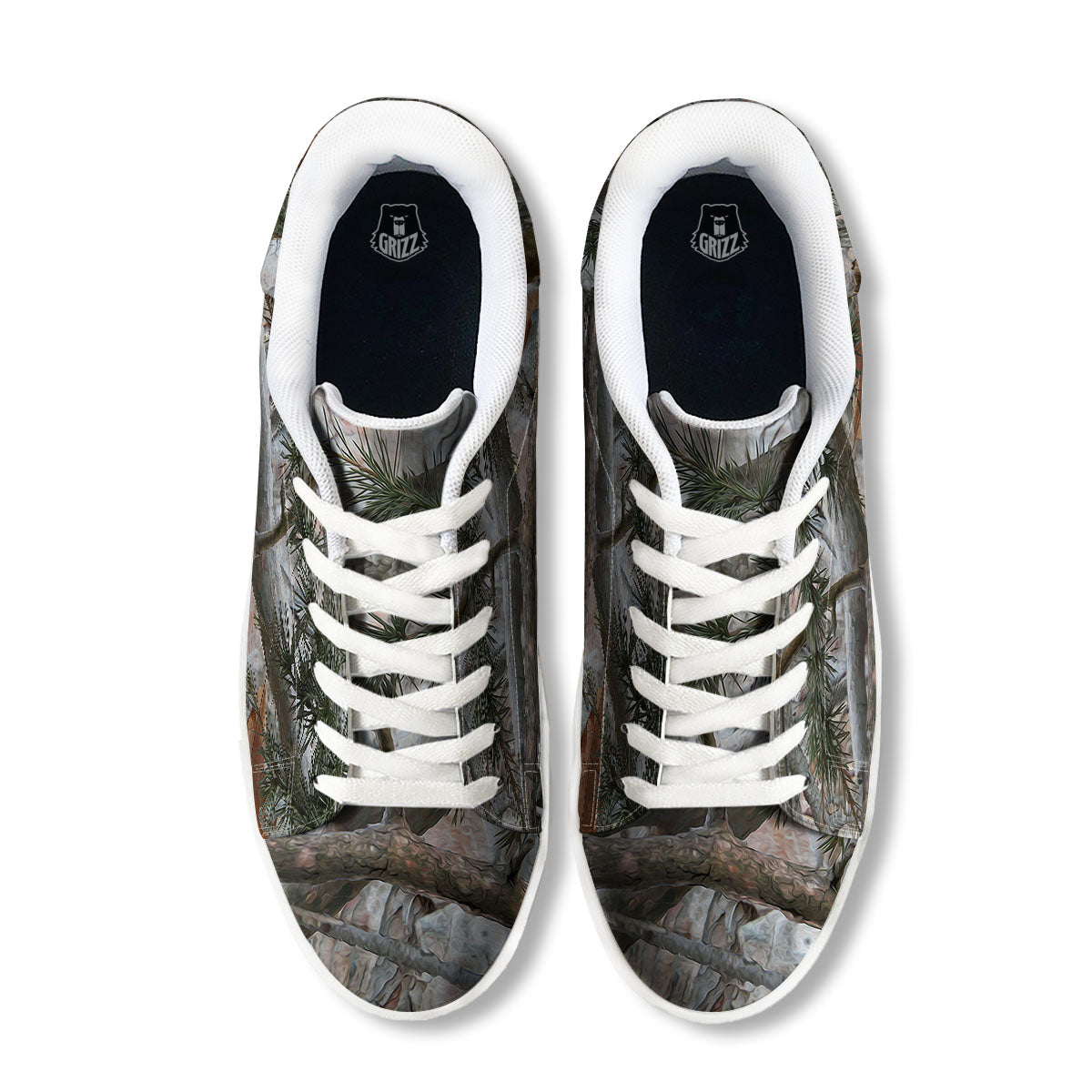 Camouflage Hunting Print Pattern White Low Top Sneakers-grizzshop