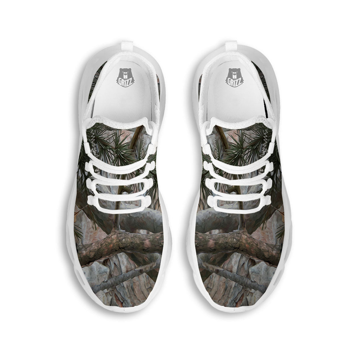 Camouflage Hunting Print Pattern White Running Shoes-grizzshop