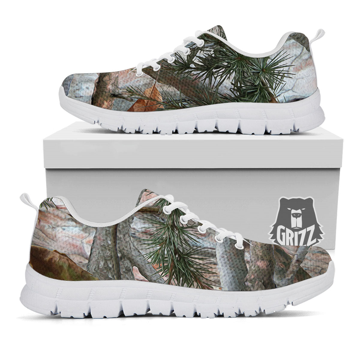 Camouflage Hunting Print Pattern White Sneaker-grizzshop