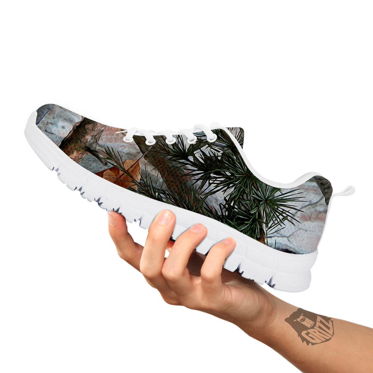 Camouflage Hunting Print Pattern White Sneaker-grizzshop