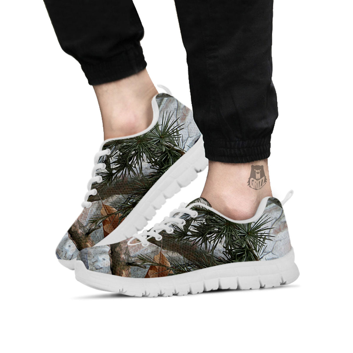 Camouflage Hunting Print Pattern White Sneaker-grizzshop