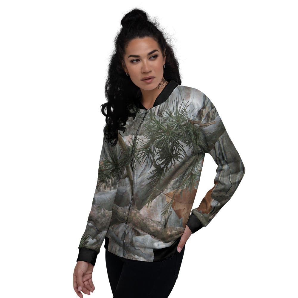 Camouflage Hunting Print Pattern Women's Bomber Jacket-grizzshop