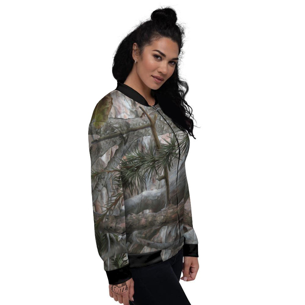 Camouflage Hunting Print Pattern Women's Bomber Jacket-grizzshop