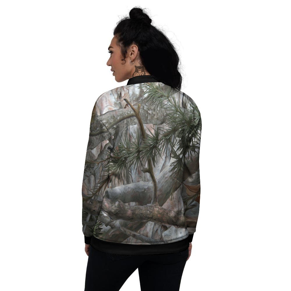 Camouflage Hunting Print Pattern Women's Bomber Jacket-grizzshop