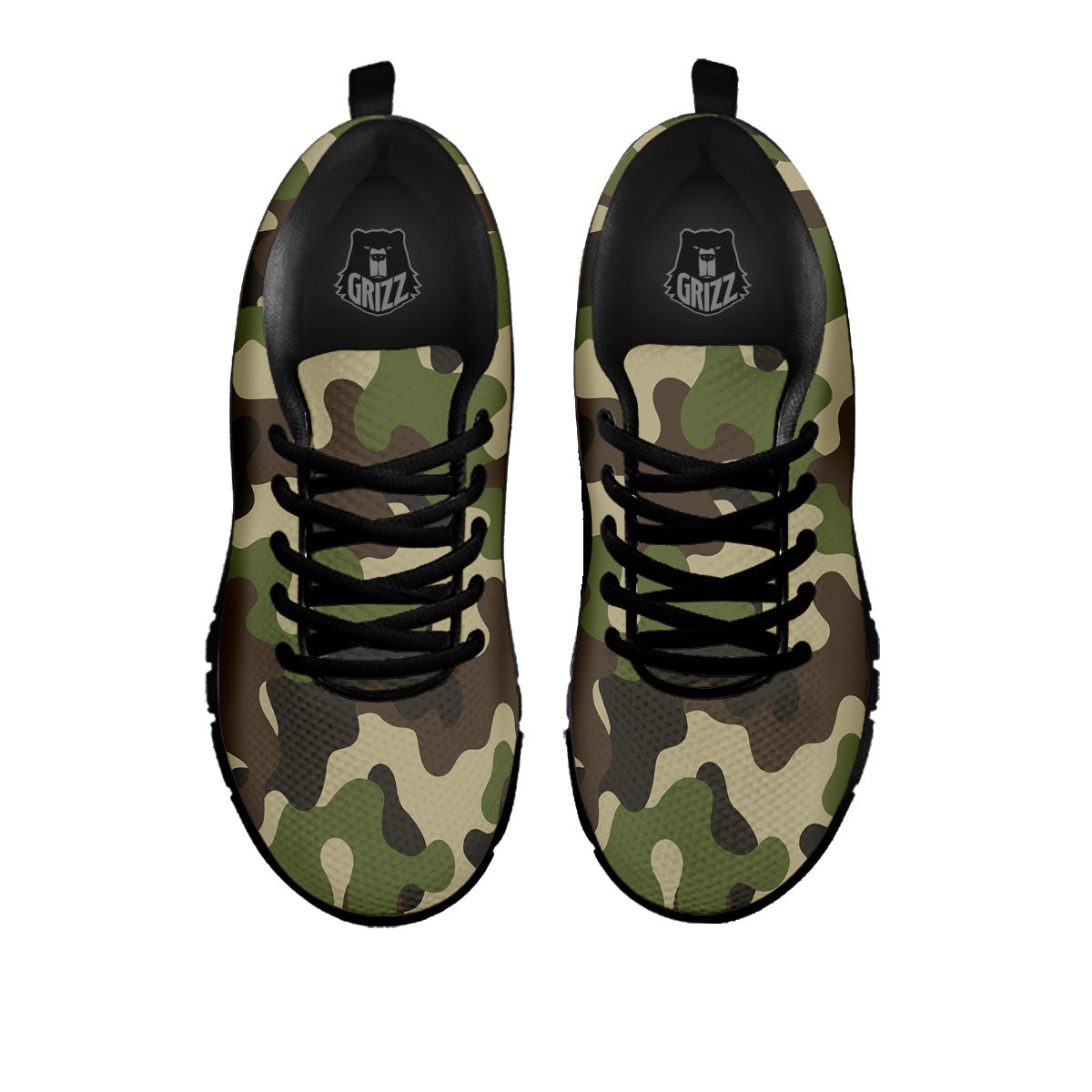 Camouflage Jungle Hunting Print Black Sneaker-grizzshop