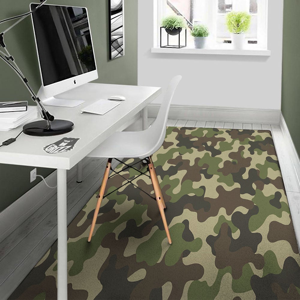 Camouflage Jungle Hunting Print Floor Mat-grizzshop