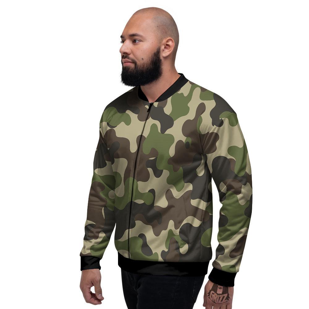 Camouflage Jungle Hunting Print Men's Bomber Jacket-grizzshop