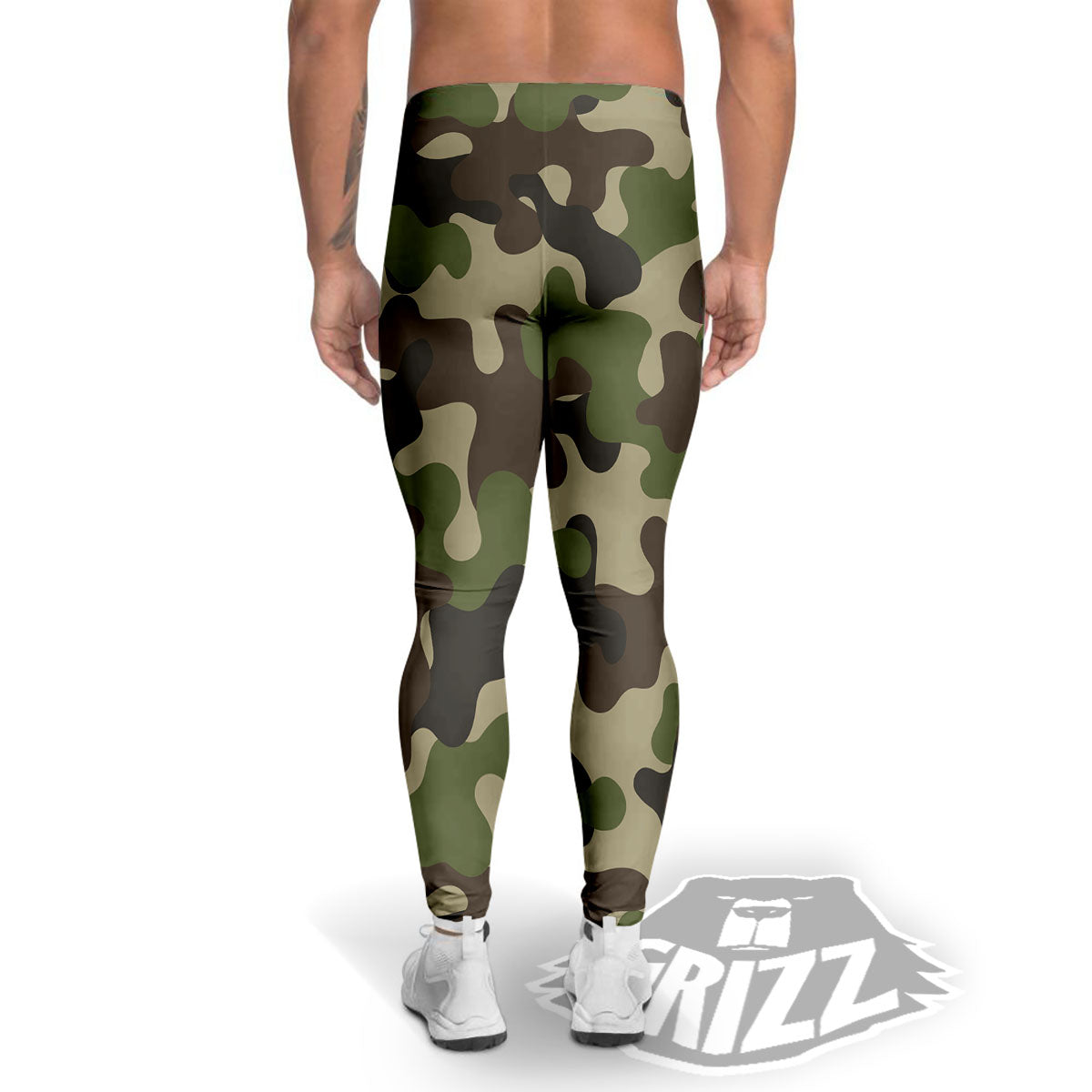 Camouflage Jungle Hunting Print Men's Leggings-grizzshop