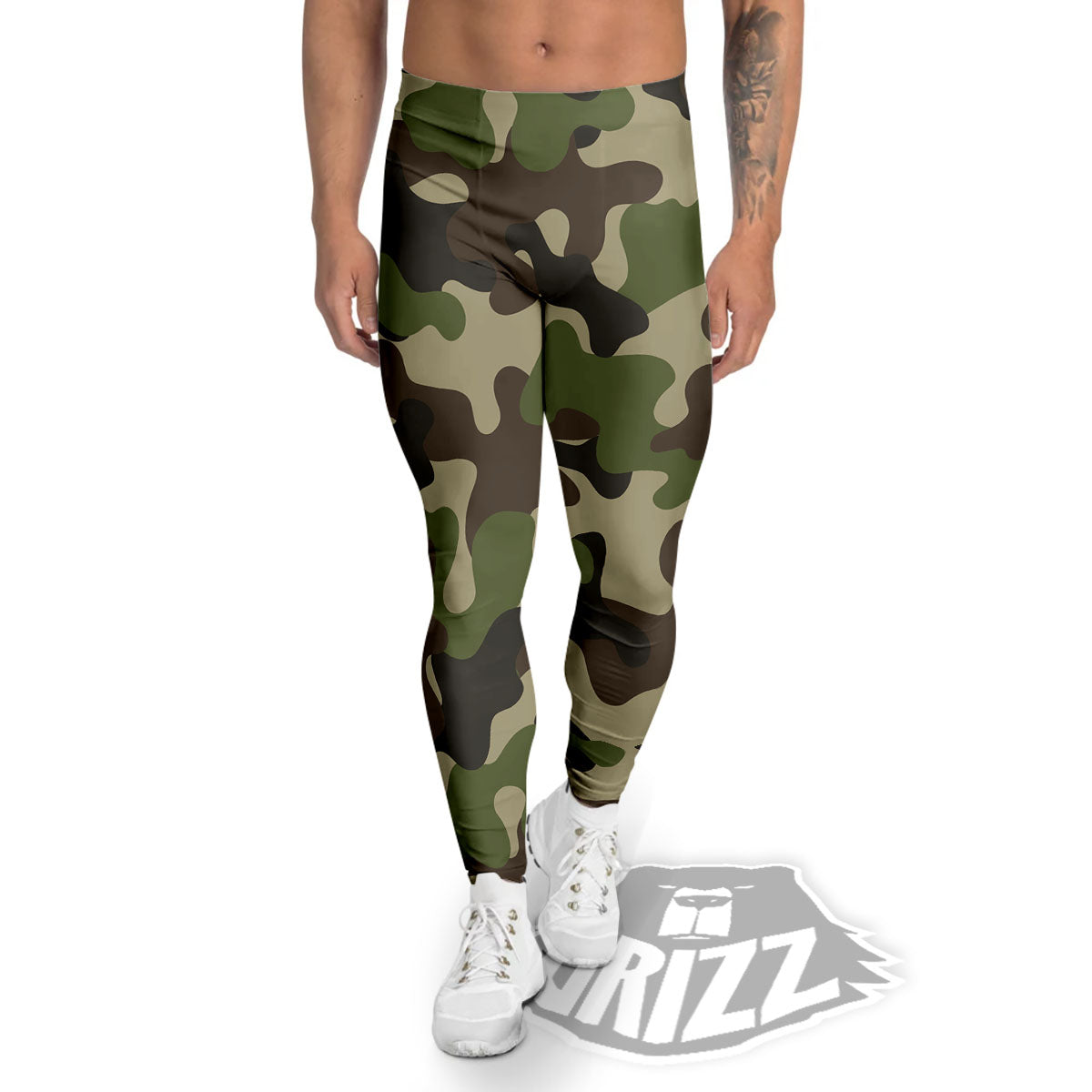 Camouflage Jungle Hunting Print Men's Leggings-grizzshop