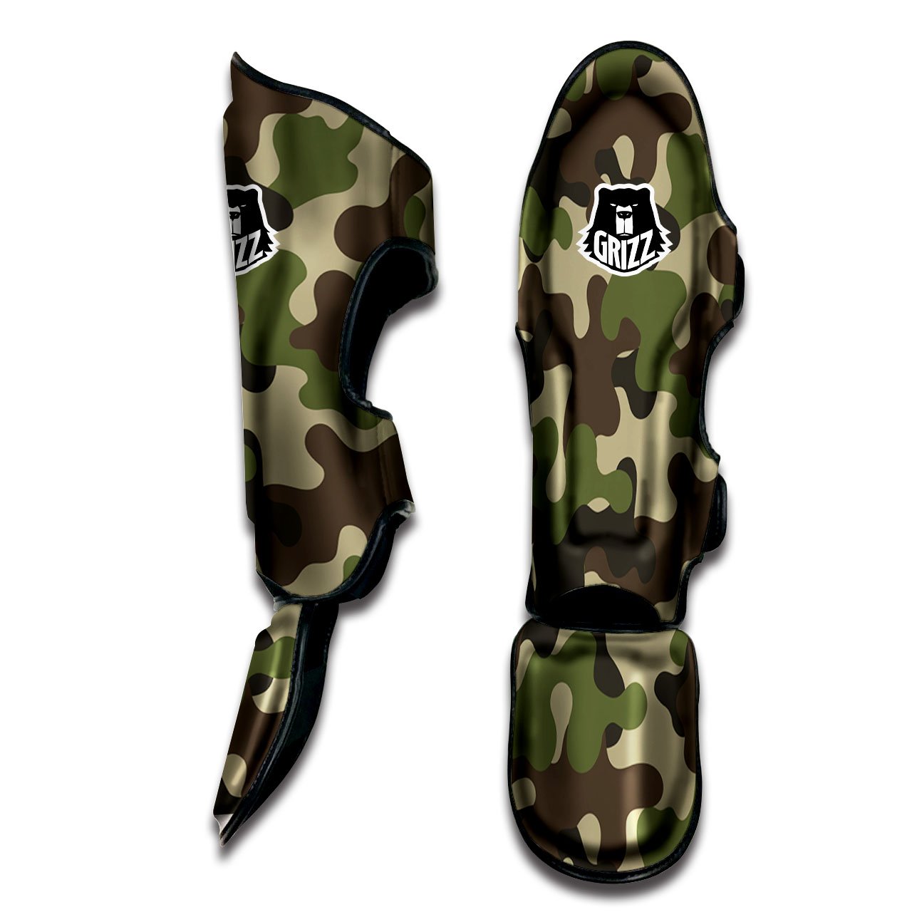 Camouflage Jungle Hunting Print Muay Thai Shin Guards-grizzshop