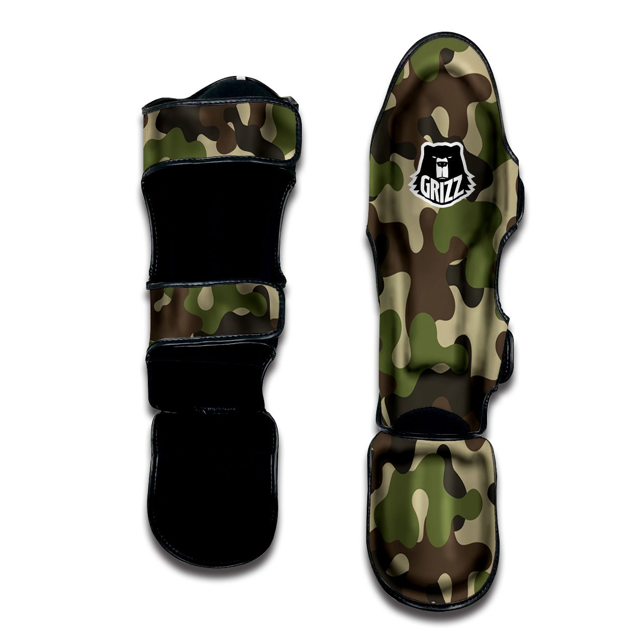 Camouflage Jungle Hunting Print Muay Thai Shin Guards-grizzshop