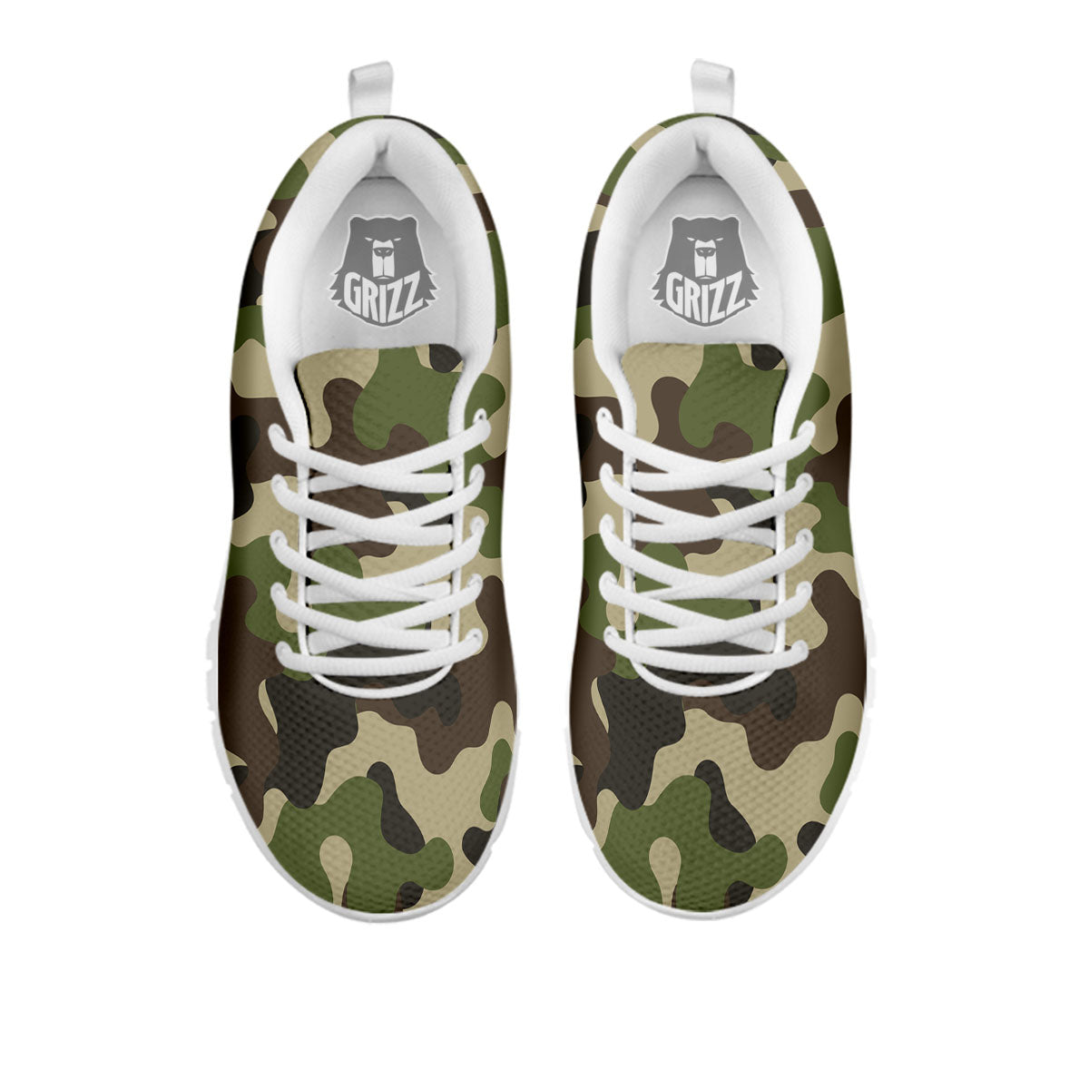 Camouflage Jungle Hunting Print White Sneaker-grizzshop