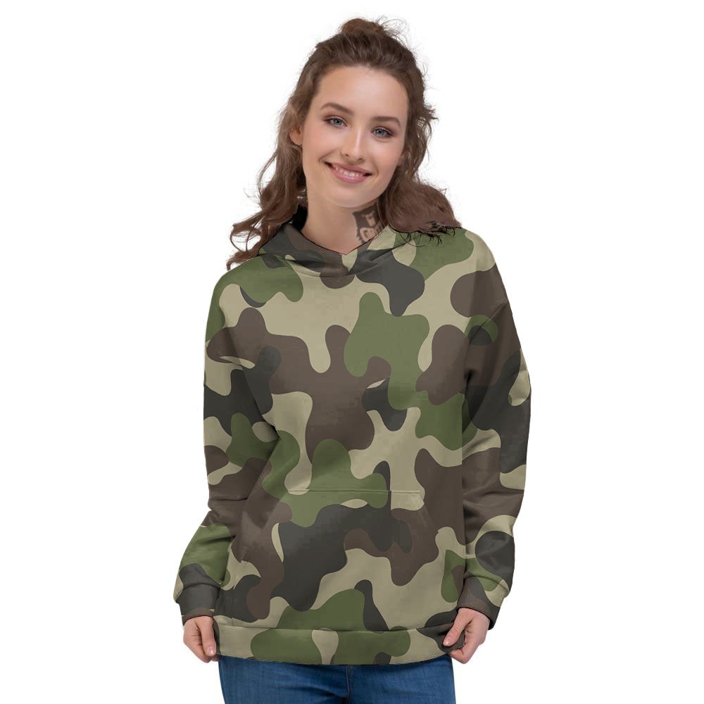 Camouflage Jungle Hunting Print Women's Hoodie-grizzshop