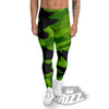 Camouflage Lime Green Print Men's Leggings-grizzshop