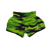 Camouflage Lime Green Print Muay Thai Boxing Shorts-grizzshop