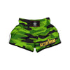 Camouflage Lime Green Print Muay Thai Boxing Shorts-grizzshop